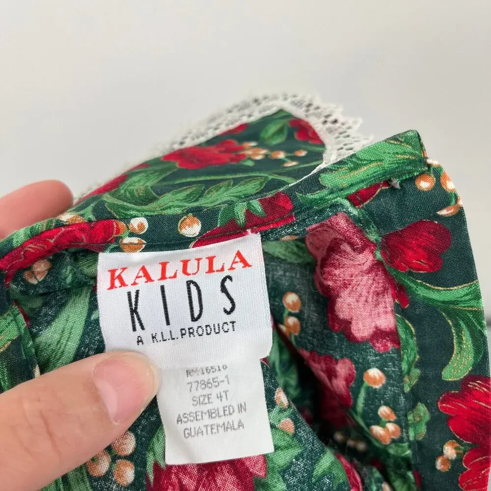 Vintage Kalula Kids Festive Floral Dress 4T